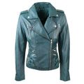 Womens Ladies Real Soft Leather Racing Style Biker Jacket - Knighthood Store