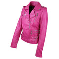 Womens Ladies Real Soft Leather Racing Style Biker Jacket - Knighthood Store