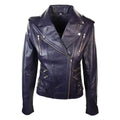 Womens Ladies Real Soft Leather Racing Style Biker Jacket - Knighthood Store