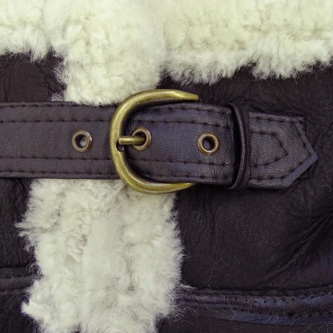 Mens Vintage Brown Real Sheepskin Zip Flying Jacket Pilot Flight Ginger Cream - Knighthood Store