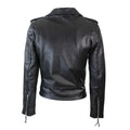 Ladies Women Classic Brando Biker Motorcycle Motorbike Hide Leather Jacket - Knighthood Store