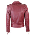 Ladies Women Classic Brando Biker Motorcycle Motorbike Hide Leather Jacket - Knighthood Store