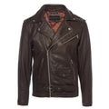 Mens Cross Zip Real Leather Classic Retro Brando Jacket Biker Belted Grease - Knighthood Store