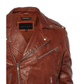 Mens Cross Zip Real Leather Classic Retro Brando Jacket Biker Belted Grease - Knighthood Store