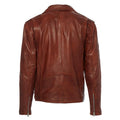 Mens Cross Zip Real Leather Classic Retro Brando Jacket Biker Belted Grease - Knighthood Store