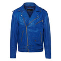 Mens Cross Zip Real Leather Classic Retro Brando Jacket Biker Belted Grease - Knighthood Store