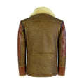 Mens Vintage Tan Real Sheepskin Cross Zip Flying Jacket Pilot Flight Ginger Belt - Knighthood Store