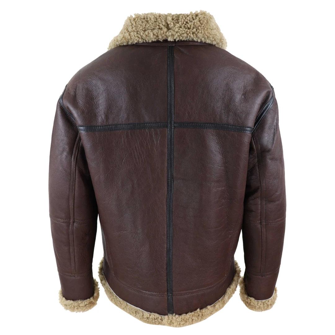 Men's Aviator Real Shearling Sheepskin Leather Bomber Flying Jacket BNWT - Knighthood Store
