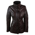 Ladies Real Leather Black Trench Mid Length Hooded Winter Retro Duffle Jacket - Knighthood Store