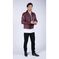 Mens Real Leather Shirt Jacket Burgundy Wine Retro Jeans Style Brando Classic - Knighthood Store