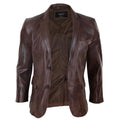 Mens Slim Fit Classic Genuine Leather 2 Button Blazer Jacket Vintage - Knighthood Store