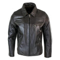 Mens Classic Real Leather Soft Hide Zipped Collar Box Jacket Smart Casual Fit - Knighthood Store