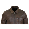 Mens Classic Real Leather Soft Hide Zipped Collar Box Jacket Smart Casual Fit - Knighthood Store