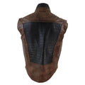 Mens Real Leather Black Brown Waistcoat Gilet Japanese Mortal Kombat Vest - Knighthood Store