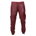 Mens Real Leather Jogger Jeans Trousers Elasticated Casual - Knighthood Store