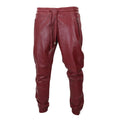 Mens Real Leather Jogger Jeans Trousers Elasticated Casual - Knighthood Store