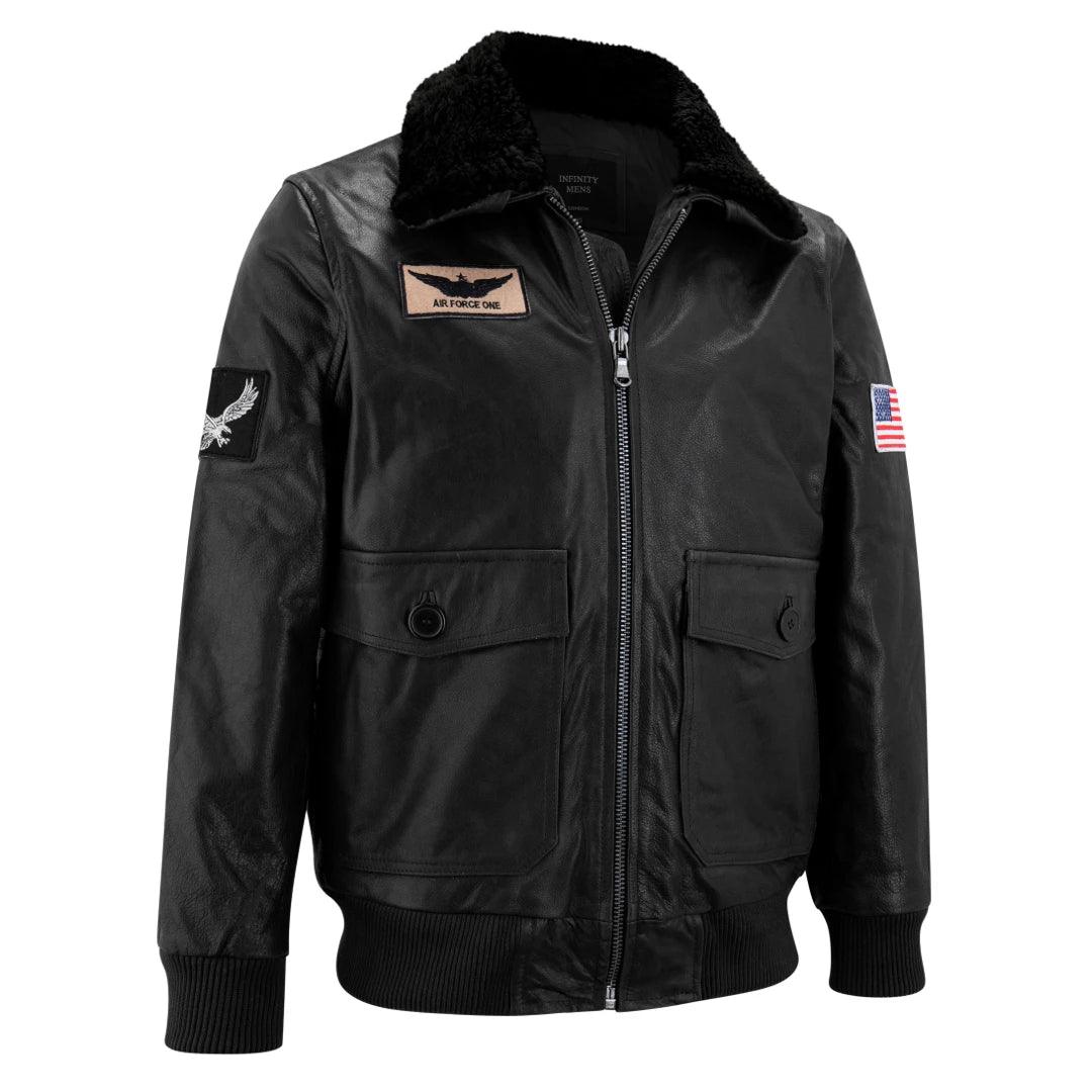 Mens Real Leather US Aviator Air Force Pilot Flying Bomber Jacket - Knighthood Store