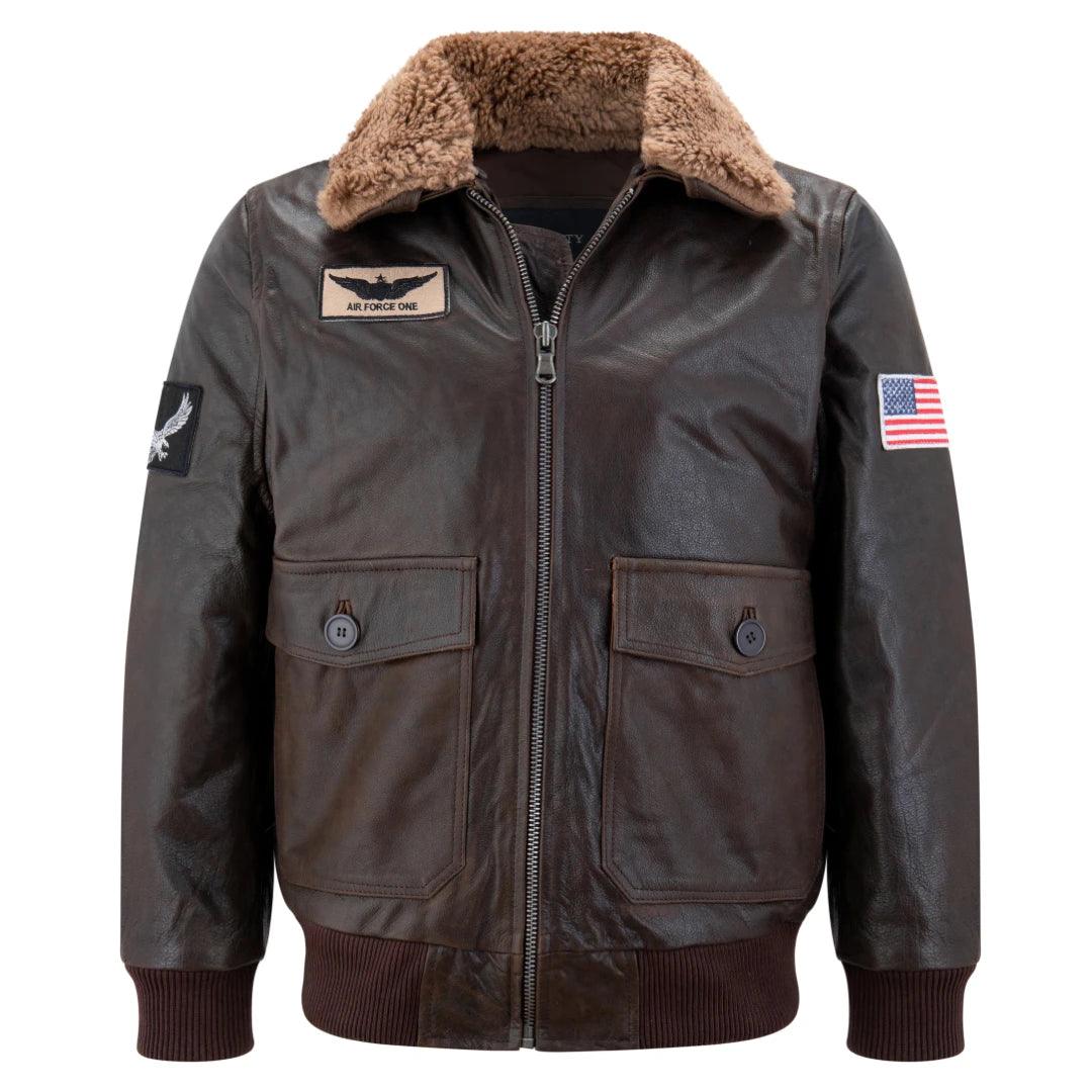 Mens Real Leather US Aviator Air Force Pilot Flying Bomber Jacket - Knighthood Store