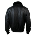 Mens Real Fur Collar Leather Bomber Pilot Flying Jacket Black Brown A2 - Knighthood Store