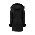 Ladies 3/4 Genuine Sheepskin Coat Black Soft Suede Outer Fitted Merino - Knighthood Store