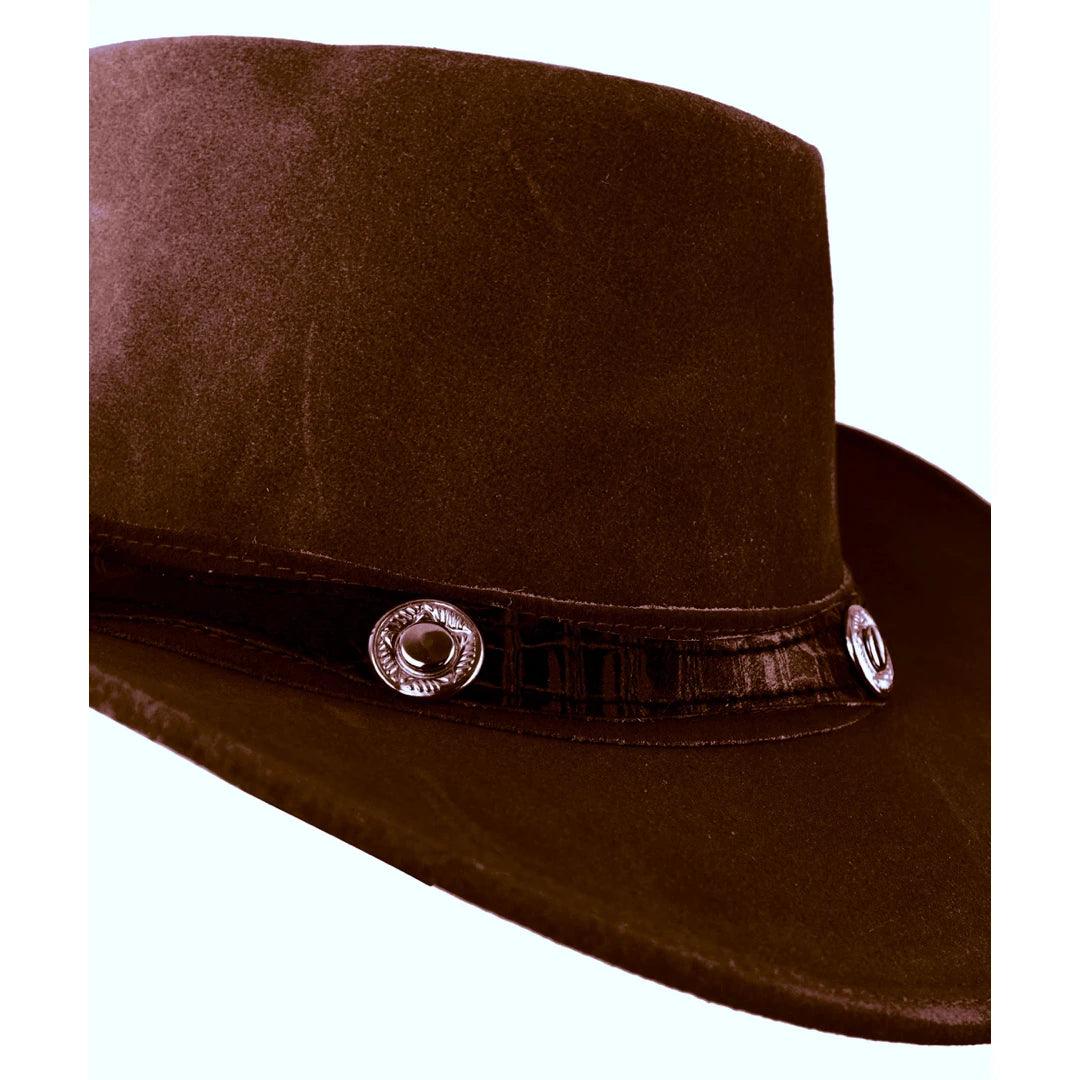 Unisex Suede Leather Outback Aussie Wide Brim Hat Western Cowboy - Knighthood Store