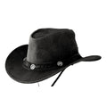 Unisex Suede Leather Outback Aussie Wide Brim Hat Western Cowboy - Knighthood Store