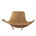 Unisex Suede Leather Outback Aussie Wide Brim Hat Western Cowboy - Knighthood Store