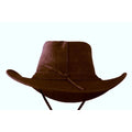 Unisex Suede Leather Outback Aussie Wide Brim Hat Western Cowboy - Knighthood Store