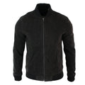 Mens Real Suede Leather Varsity Bomber College Jacket Classic Retro Vintage Camel Black - Knighthood Store