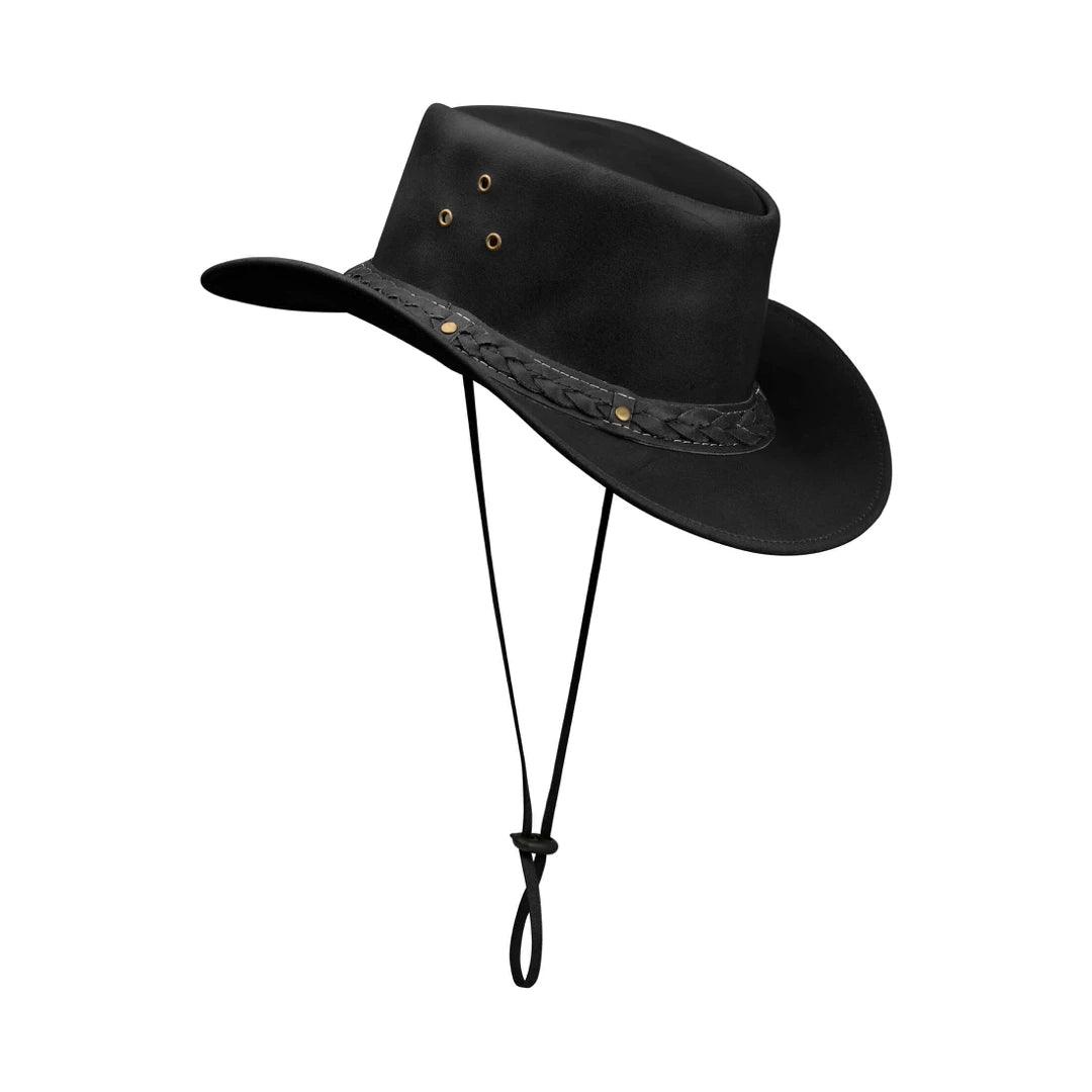Australian Unisex Western Cowboy Hat Real Leather Outback Riding Outlaw Classic - Knighthood Store