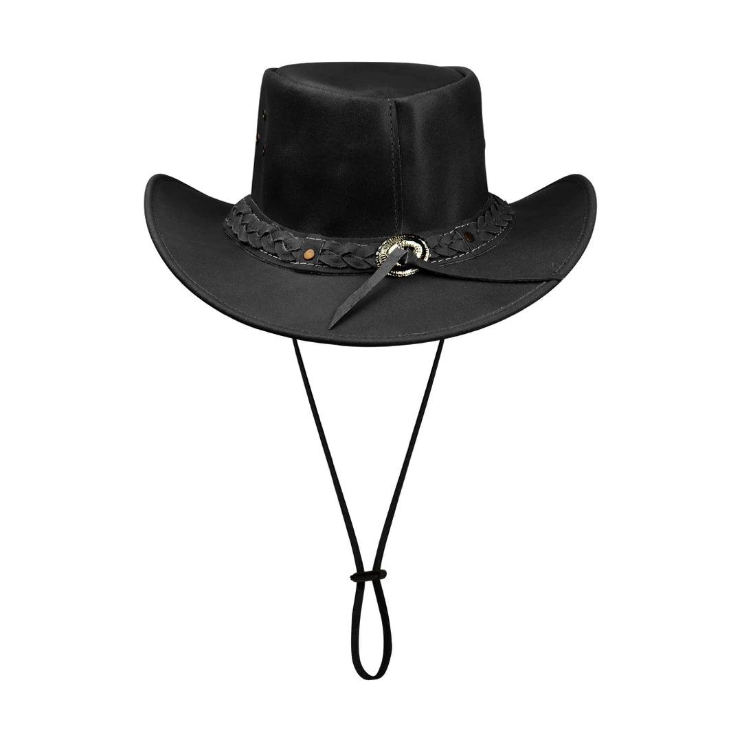 Australian Unisex Western Cowboy Hat Real Leather Outback Riding Outlaw Classic - Knighthood Store