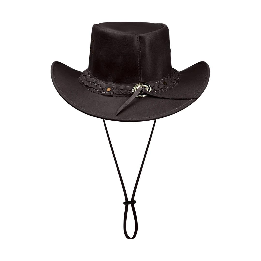 Australian Unisex Western Cowboy Hat Real Leather Outback Riding Outlaw Classic - Knighthood Store