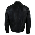 Mens Classic Zipped Real Leather Jacket Retro Black - Knighthood Store