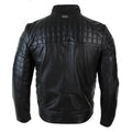 Mens Tailored Fit Real Leather Stitch Designer Real Leather Zipped Biker Jacket - Knighthood Store