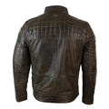 Mens Tailored Fit Real Leather Stitch Designer Real Leather Zipped Biker Jacket - Knighthood Store