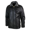 Mens Classic Double Zip Fur Lined Genuine Soft Leather Coat Jacket Regular Fit - Knighthood Store