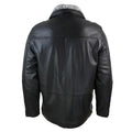 Mens Classic Double Zip Fur Lined Genuine Soft Leather Coat Jacket Regular Fit - Knighthood Store