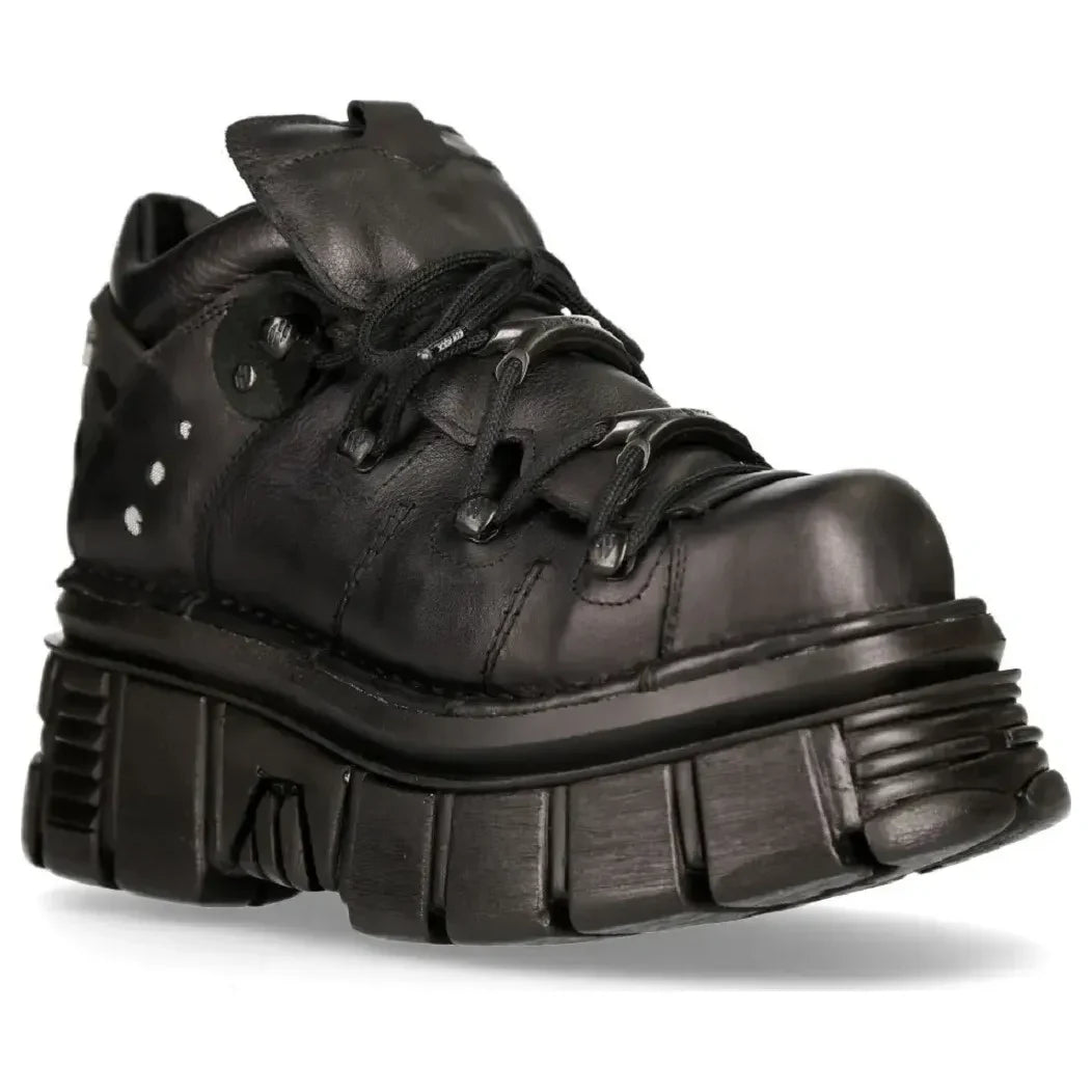 Men's New Rock 106N-S52 Tower Metallic Black Punk Boots