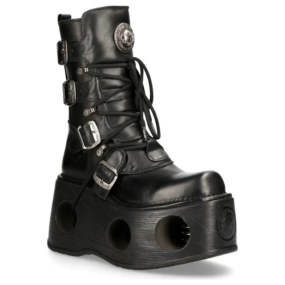 Men's New Rock 373-S2 Metallic Neptuno Platform Leather Boots