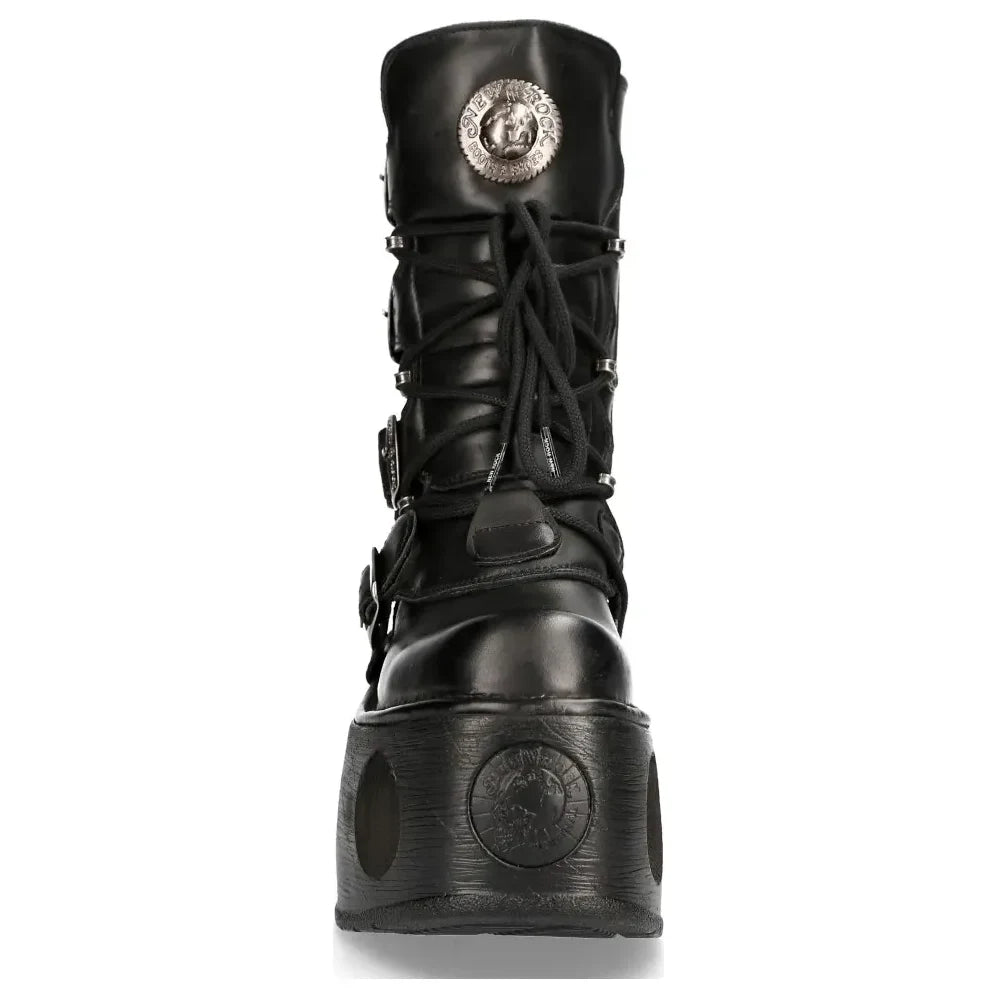Men's New Rock 373-S2 Metallic Neptuno Platform Leather Boots