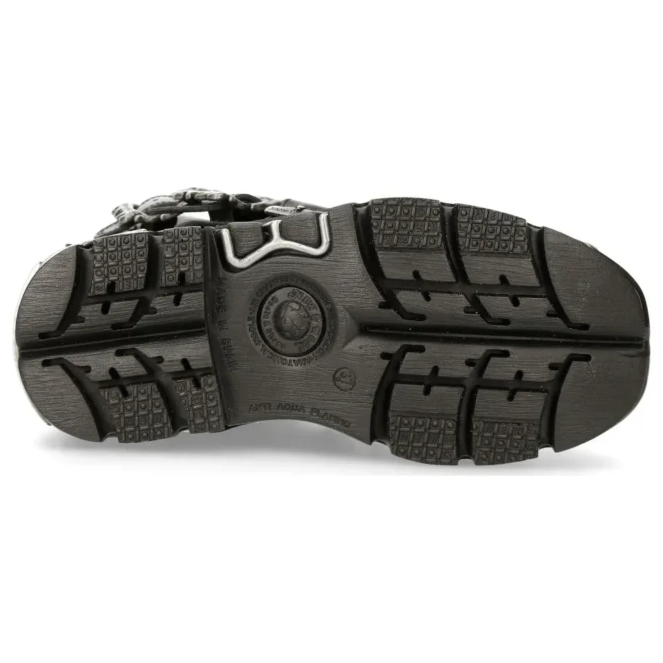 New Rock Men's 407-S1 Silver Cross Black Reactor Boots