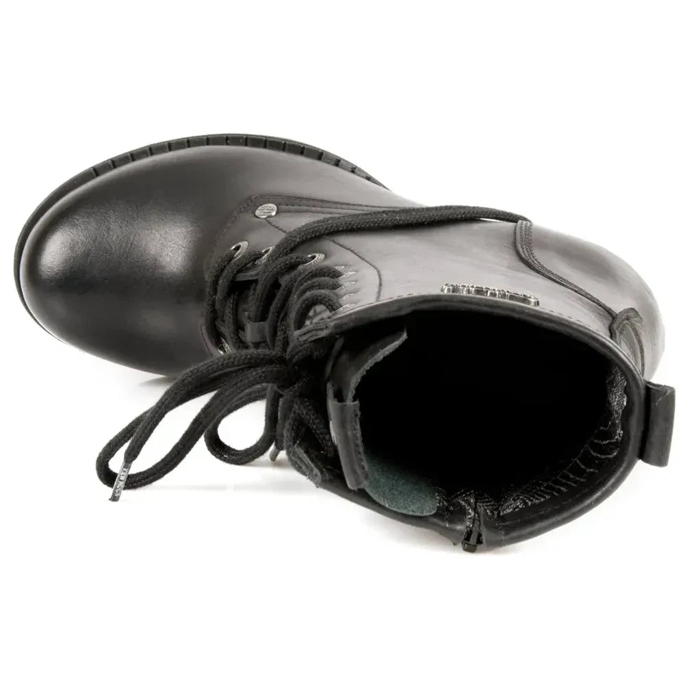 New Rock TR001-S1 Women's Black Leather Gothic Punk Boots