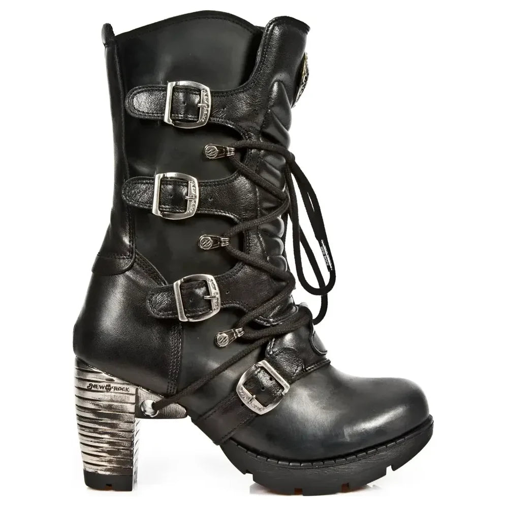 New Rock TR003-S1 Women's Platform Heel Rock Punk Boots Goth