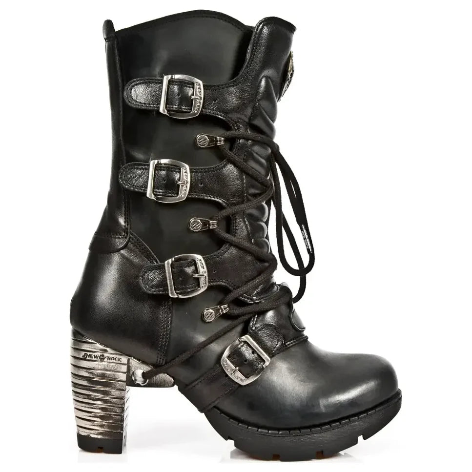New Rock TR003-S1 Women's Platform Heel Rock Punk Boots Goth