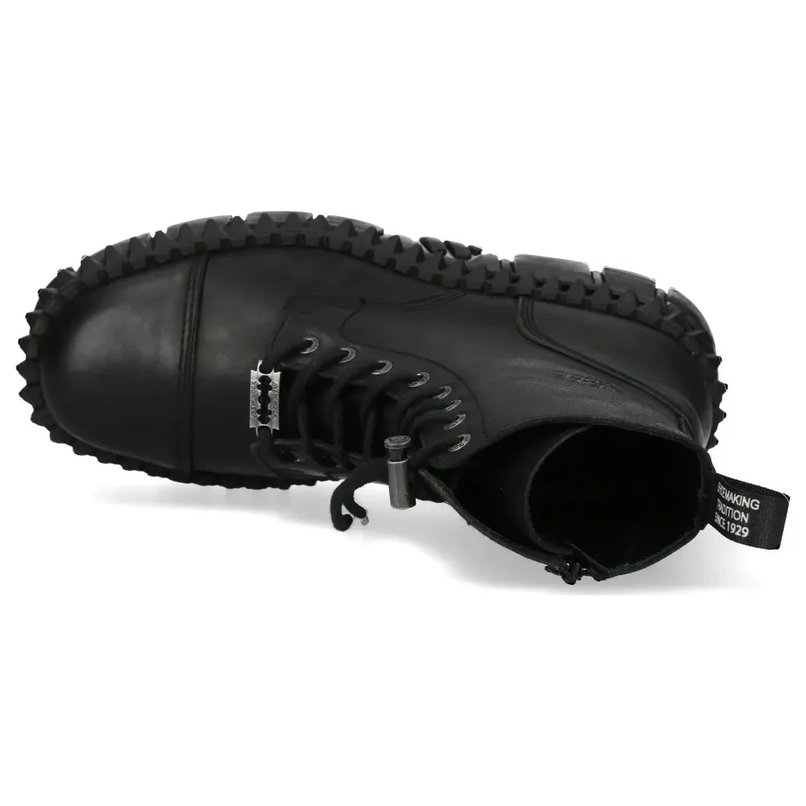 Men's New Rock WALL083CCT-S6 Boots Metallic Black Leather Platform