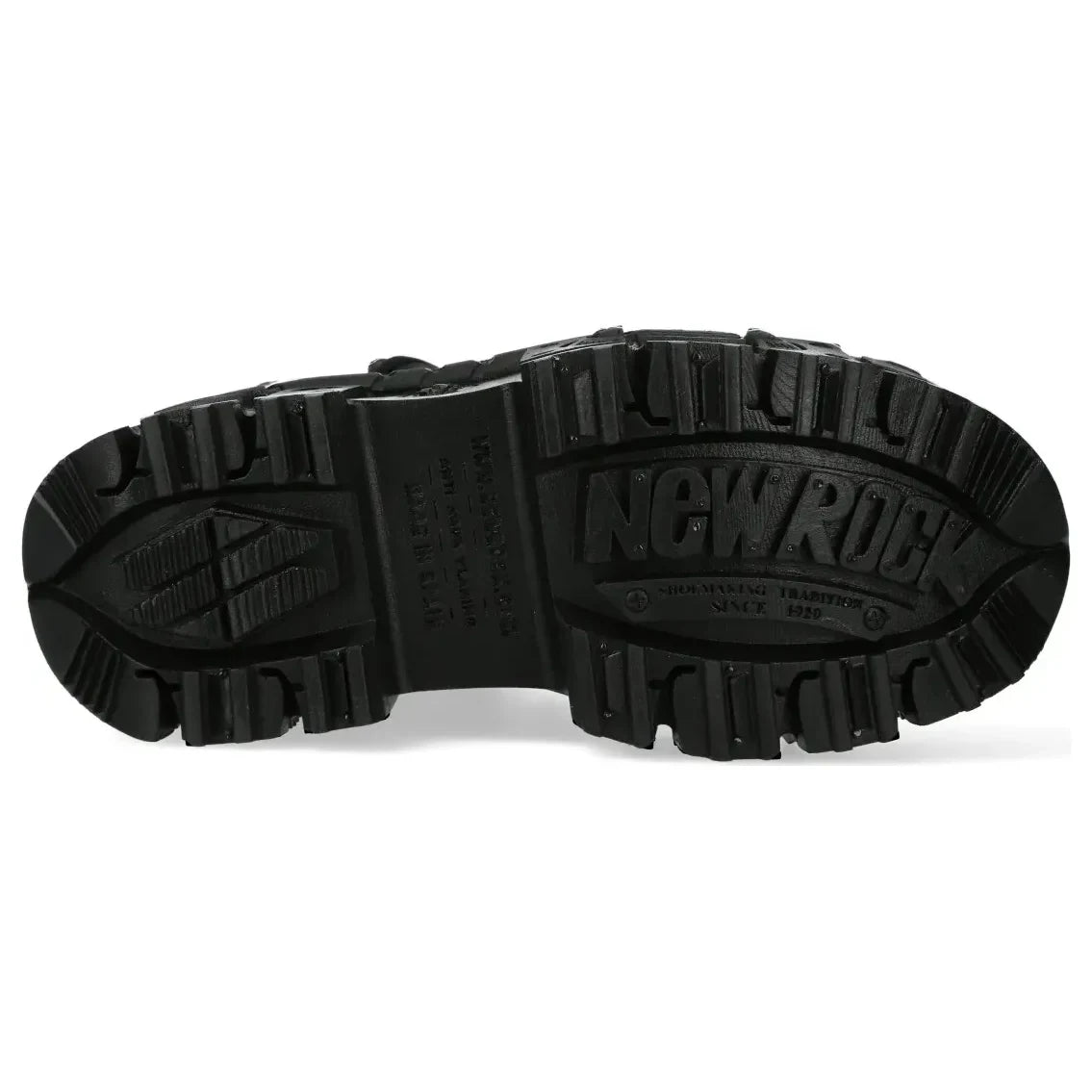 Men's New Rock WALL106-S12 Boots Punk Rock Black Leather Platform