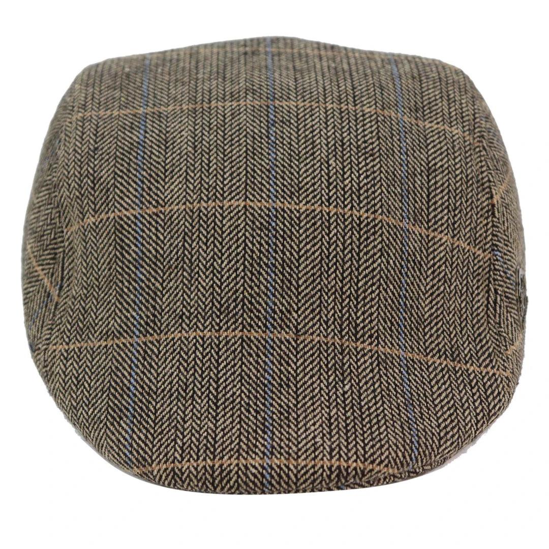 Mens Tweed Vintage Retro Grandad Flat Caps Hats Blinders Check Classic - Knighthood Store