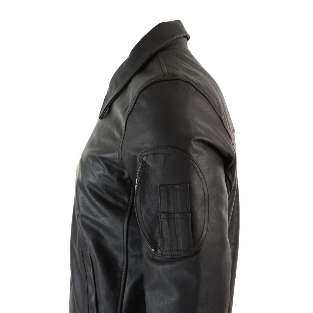 Mens Genuine Real Leather Harrington Bomber MA1 Classic Pilot MOD Jacket - Knighthood Store