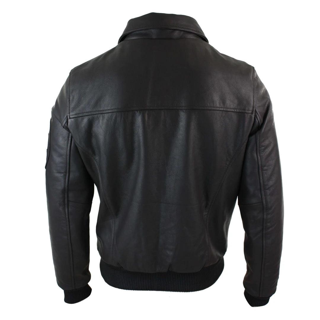 Mens Genuine Real Leather Harrington Bomber MA1 Classic Pilot MOD Jacket - Knighthood Store