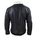 Mens Vintage Real Leather Jacket Washed Bomber Air Force Pilot Fur Collar Casual - Knighthood Store